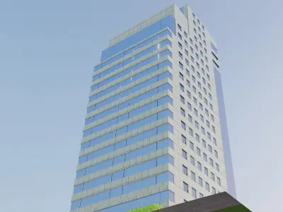 skyscraper building 3d model Low-poly 3D model purchase