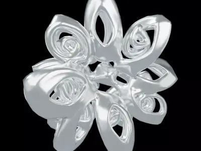 Abstract Flower Shape v1 002 Low-poly 3D model