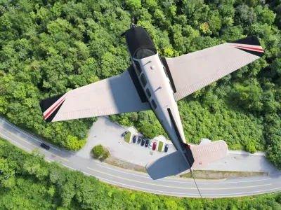  Plane with Big Yellow Aerial Mockup Banner 