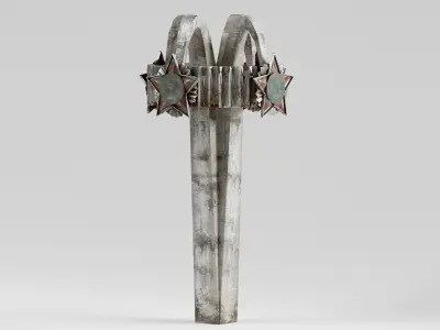 Old metallic rusted stella monument da1 Low-poly 3D model