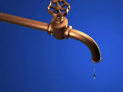 Tap with water drops 3D model