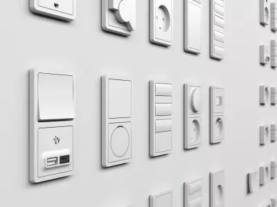 LK FUGA SLIM Sockets and Switches 3D model