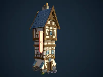 Bavarian tavern Low-poly 3D model