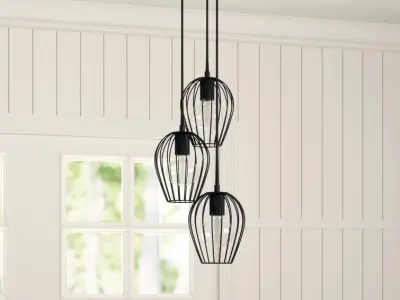 Erwon Light Black Cluster Pendant 3D model