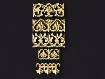 Central decor ornament for furniture 3D model 1119
