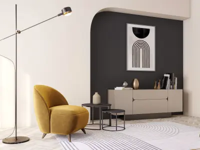 Interior scene living room 10 3D model