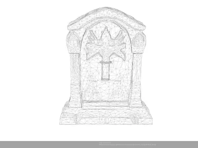 Stylized Fantasy Gravestone - AI Low-poly 3D model