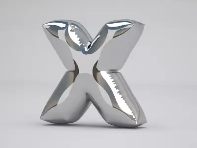 X Balloon Silver 3D model