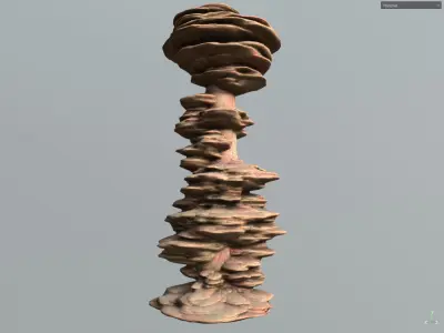 Low poly Scifi Column Sandstone Low-poly 3D model