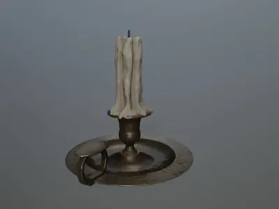 Candlestick candle Low-poly 3D model