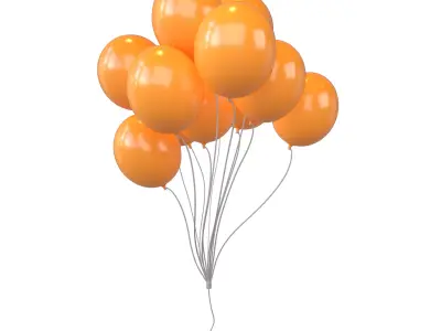 Bunch of Balloons v1 011 Low-poly 3D model