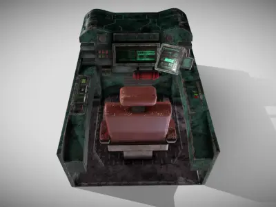 Sci-fi Cockpit Low-poly 3D model