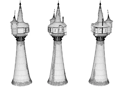 Rapunzel Tower Low-poly 3D model