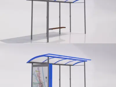 MMCite Skandum Bus Shelter Collection 3D model