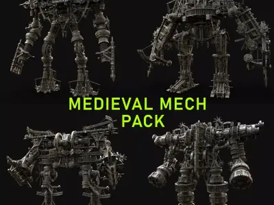 MECH GIANT ROBOT SIEGE WAR MACHINE MEDIEVAL MECHA COLLECTION AAA 3D Model Pack