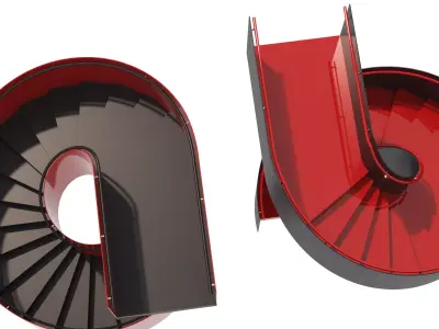 Spiral staircase 02 3D model