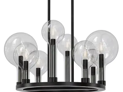 ALCHEMY chandelier with four balls hanging from it 3D model