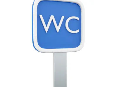 3d public toilet road sign 3D model