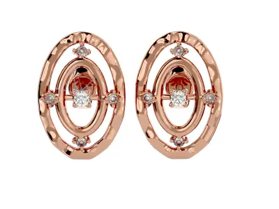 Light Minimalist Diamond Ring Earrings Pendant Set 3D print model 2
