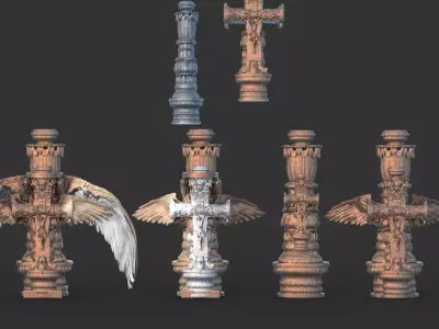 Full Intricate cross collection 3D model