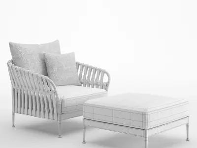 Talenti Frame Armchair White 3D model