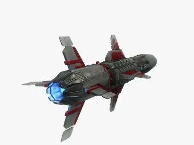 x6 Heavy rocket missiles package Low-poly 3D model