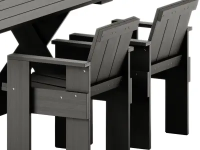Crate Outdoor Chair and Table by Hay 3D model