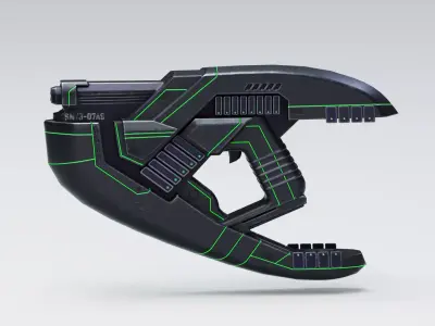 Sci-fi gun Alien Low-poly 3D model
