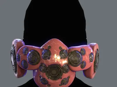 Gas mask helmet scifi Low-poly character art game space Low-poly Low-poly 3D model 2