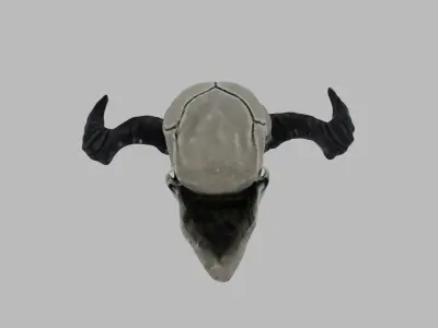 a skull with horns 3D model