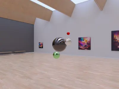 HDRI - Art Museum Gallery Interior 28 - 16384x8192 Texture