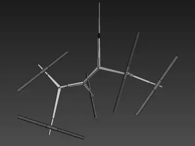 Agnes light fixture with metal rods hanging from it 3D model