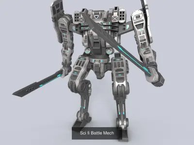 Sci fi Battle Mech collection 3D Model Pack