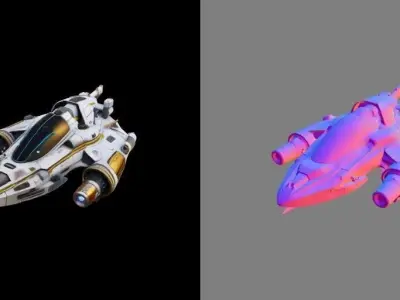 cartoon styled sci-fi spaceships pack Low-poly 3D model