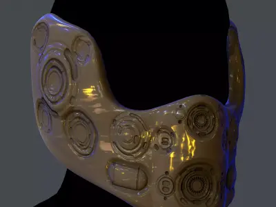 Gas mask helmet scifi Low-poly character art game space Low-poly 3D model 3