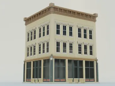 Building two story Free low-poly 3D model