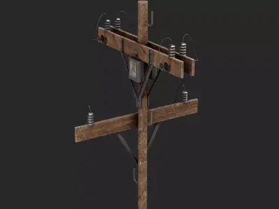 Light Pole Game Ready Model Low-poly 3D model