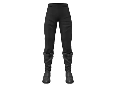 Medieval Long Pants And Boots Low-poly 3D model