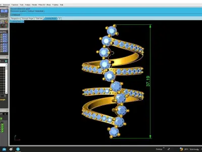 Modern Zigzag Diamond Multi Band Ring 3D Model 4807 3D print model