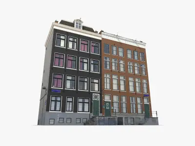 Amsterdam Street Low-poly 3D model