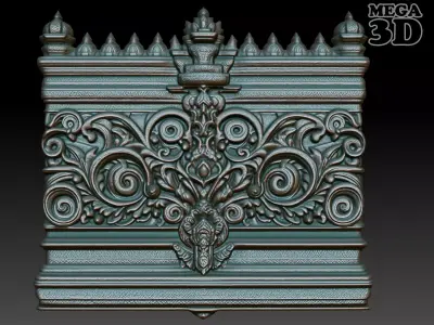 Indian Temple Wall basrelief 02 240613 3D print model