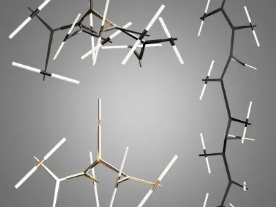 Agnes light fixture with metal rods hanging from it 3D model