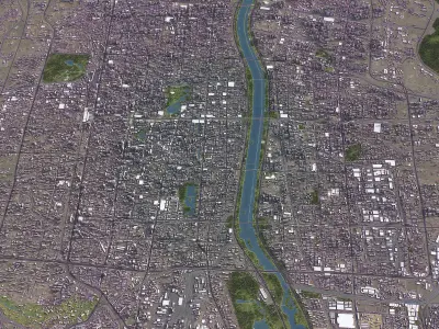 Taiyuan - 3D City Model Low-poly 3D model