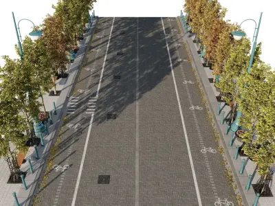 street 01 Low-poly 3D model