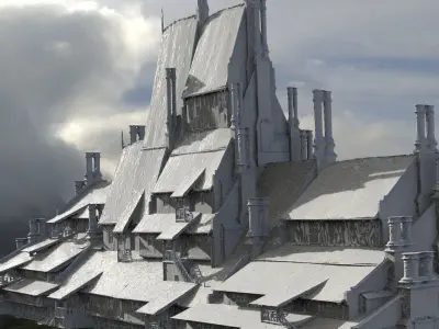 Village town hall Horror theme 3D model