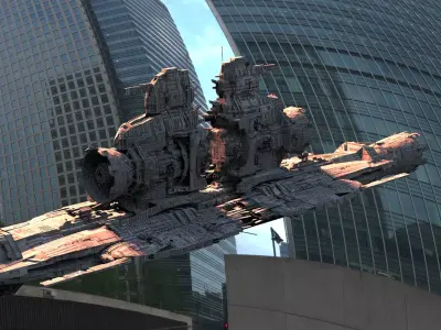 Alien Ship Pulse cannons 3D model