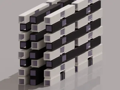 Colorful Container Apartments 3D model