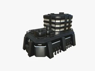 SciFi Hospital A07 Black - Sci Fi Exterior Design Low-poly 3D model