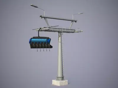 Chairlift and Tower 3D model