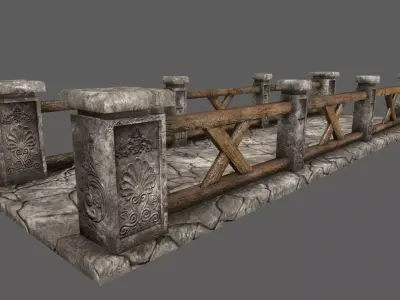 bridge 3 stone Low-poly 3D model